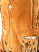 A grade Western Suede Leather Vest 2