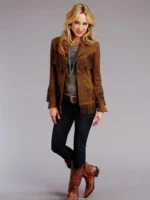 Womens Leather Fringe Jacket