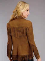 Womens Leather Fringe Jacket