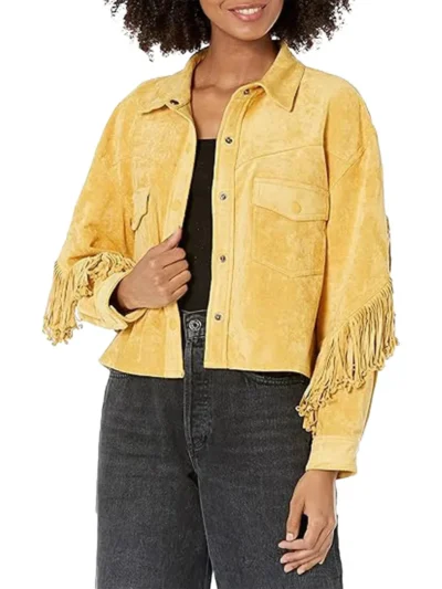 Women Luxury Suede Leather Fringe Jacket