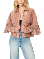 Women Luxury Suede Leather Fringe Jacket