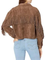 Womens Luxury Clothing Suede Fringe Jacket