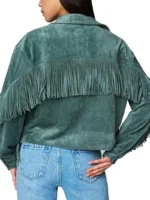 Womens Luxury Clothing Suede Fringe Jacket
