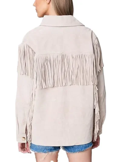 Womens Real Suede Fringe Jacket