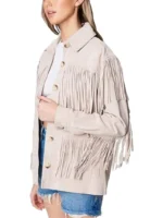 Womens Real Suede Fringe Jacket
