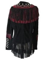 Womens Western Cowgirl Fringes Leather Jacket