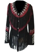 Womens Western Cowgirl Fringes Leather Jacket