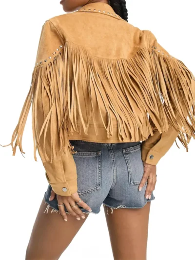 Western Suedette Fringe Embroidered Jacket