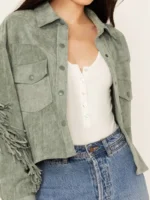 Womens Genuine Fringe Suede Leather Jacket