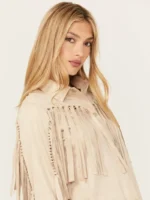 Women Suede Fringe Leather Jacket