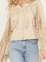 Women Suede Fringe Leather Jacket