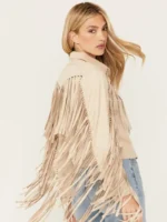 Women Suede Fringe Leather Jacket