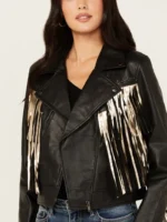 Womens Thunderbird Fringe Leather Jacket