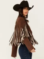 Womens Brown Fringe Leather Jacket