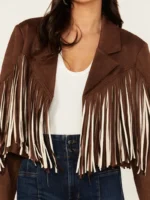 Womens Brown Fringe Leather Jacket