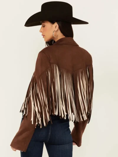 Womens Brown Fringe Leather Jacket
