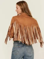 Saints Womens Fringe Leather Jacket
