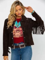 Scully Women's Boar Suede Beaded Fringe Jacket