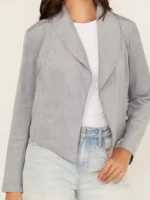 Womens Suede Leather Fringe Jacket