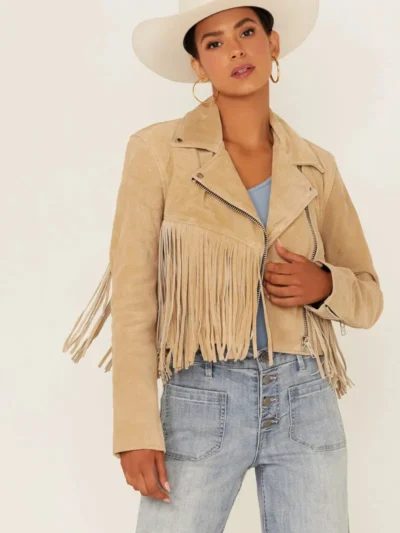Womens Fringe Suede Leather Jacket