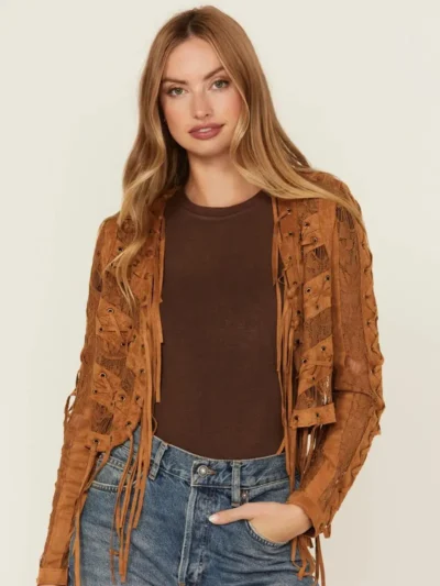 Womens Vocal Suede Tassel Leather Jacket
