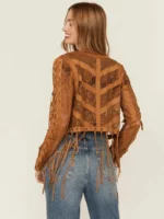 Womens Vocal Suede Tassel Leather Jacket
