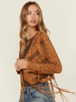 Womens Vocal Suede Tassel Leather Jacket
